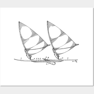 Composite Wind Surfboard Vintage Patent Hand Drawing Posters and Art